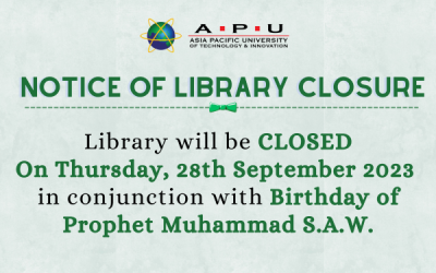 Library Closure : Prophet Muhammad’s Birthday