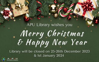 Library Closure : Christmas 2023 & New Year 2024