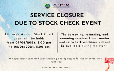 Library Services Closure : Stock Check Event June 2024