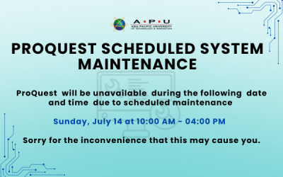 ProQuest Scheduled System Maintenance