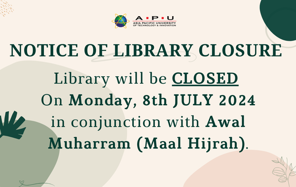 Library Closure : Awal Muharram 2024