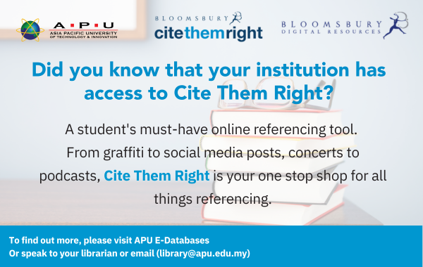 New at APU Library: Cite Them Right!