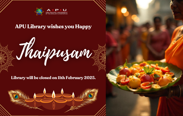 Library Closure : Thaipusam Celebration