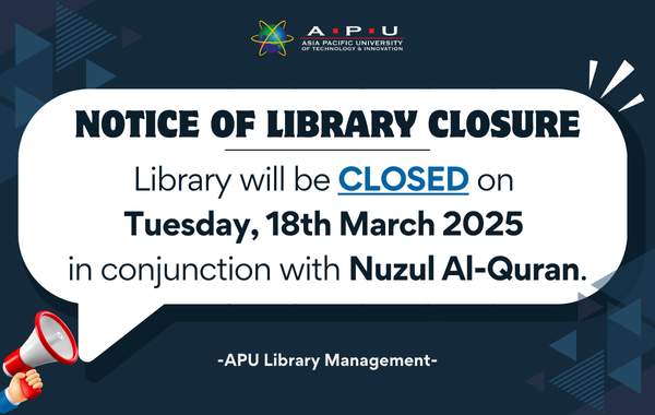 Library Closure : Nuzul Al- Quran