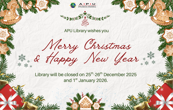 Library Closure : Christmas 2025 & New Year 2026
