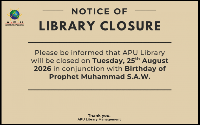 Library Closure – Birthday of Prophet Muhammad S.A.W (Maulidur Rasul)